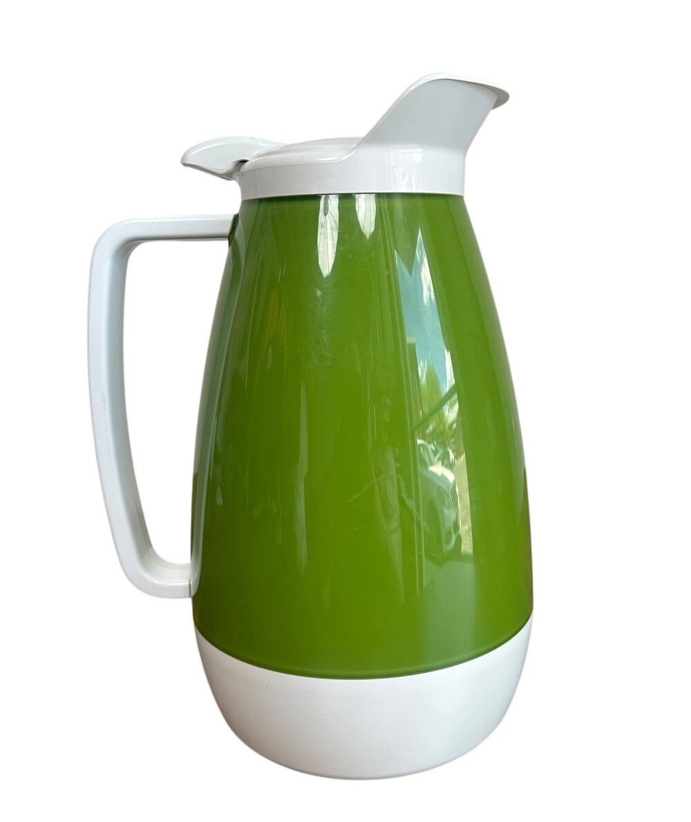 Vintage West Bend Avocado Green Thermo-Serv Insulated Thermal Pitcher